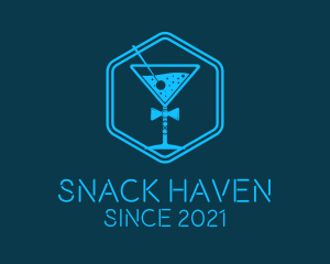 Blue  Gentleman Cocktail logo design