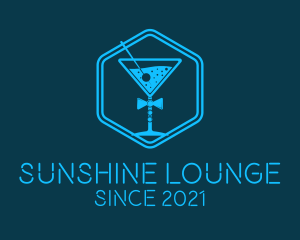 Blue  Gentleman Cocktail logo design