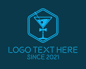 Night Club - Blue  Gentleman Cocktail logo design