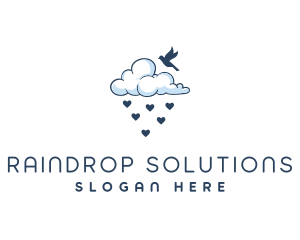 Raindrop - Rain Cloud Bird logo design