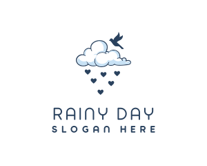 Rain Cloud Bird Weather logo design