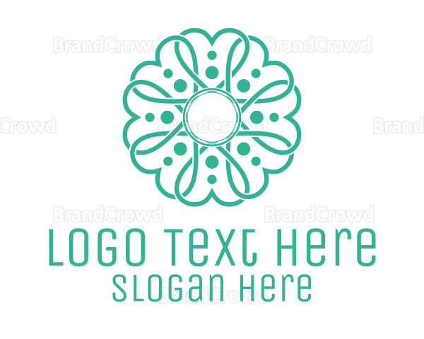 Green Heart Flower Logo