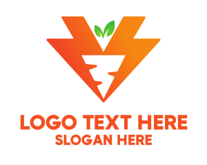 Power - Orange Carrot Lightning logo design