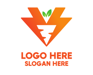 Power - Orange Carrot Lightning logo design