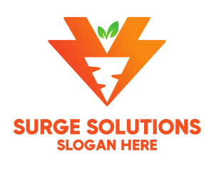 Surge - Orange Carrot Lightning logo design