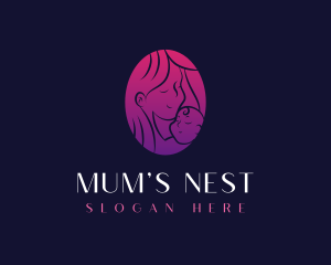 Mum - Mother Baby Minimalist logo design