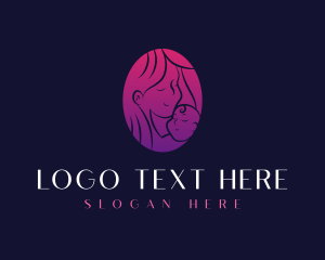 International Womens Day - Mother Baby Minimalist logo design