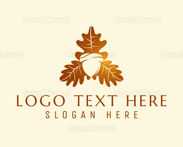 Autumn Acorn Leaf Logo