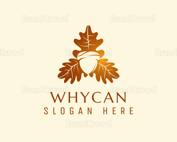 Autumn Acorn Leaf Logo