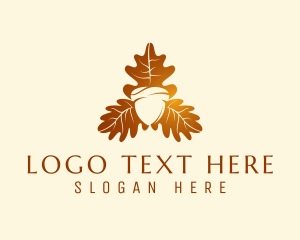 Leaf - Autumn Acorn Leaf logo design