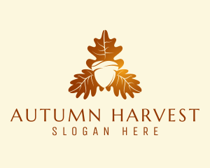 Autumn Acorn Leaf logo design