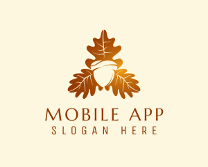 Oaknut - Autumn Acorn Leaf logo design
