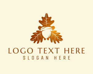 Autumn Acorn Leaf Logo