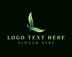 Vegan - Organic Leaf Letter L logo design