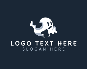 Pacman - Halloween Spirit Ghost logo design