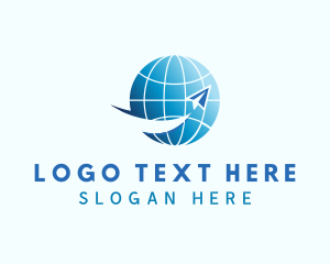 Paper Airplane - Global Vacation Travel logo design