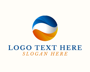 Hydroelectricity - Water Fire Sphere Wave logo design