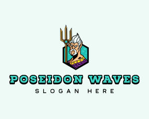 Poseidon Greek God logo design