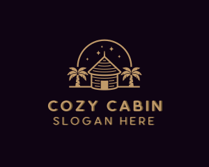 Cabin - Forest Night Cabin logo design