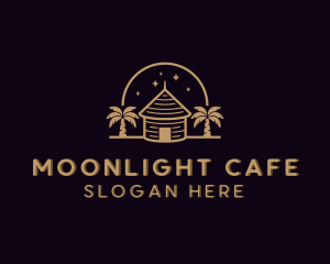 Night - Forest Night Cabin logo design
