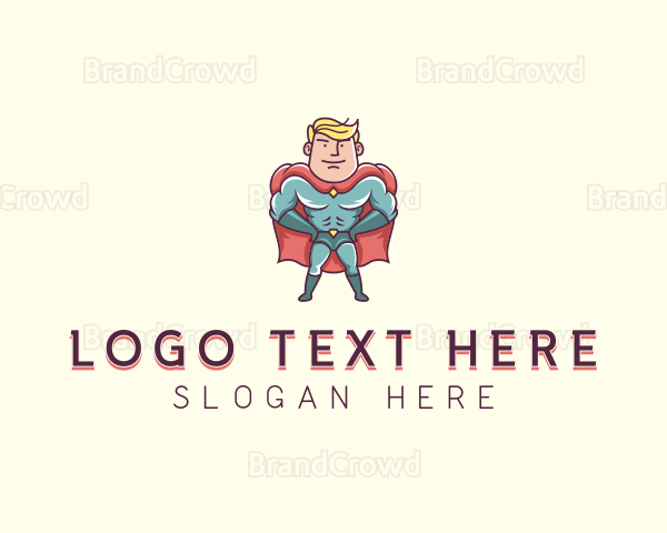 Comic Superhero Man Logo