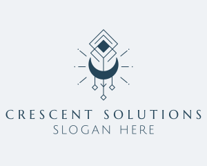 Crescent - Spiritual Crescent Moon logo design