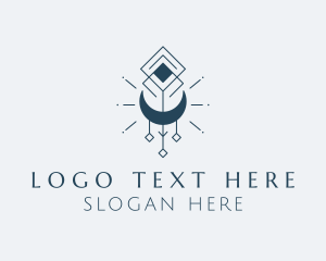 Fortune Teller - Spiritual Crescent Moon logo design