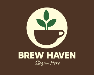 Herbal Tea Cup Leaves logo design