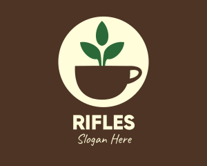 Coffee Farm - Herbal Tea Cup Leaves logo design