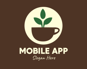 Coffee Farm - Herbal Tea Cup Leaves logo design