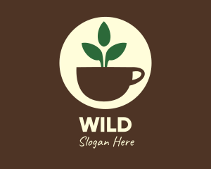 Cappuccino - Herbal Tea Cup Leaves logo design