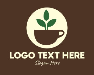 Beverage - Herbal Tea Cup Leaves logo design