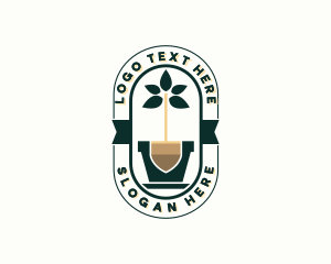 Organic - Shovel Plant Landscaping logo design