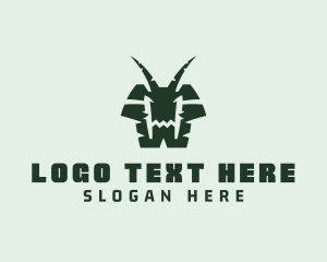 Monster - Horns Creature Letter H logo design