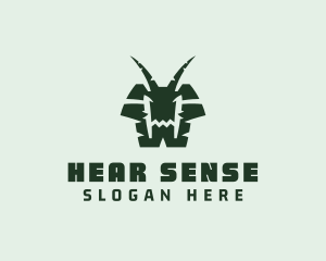 Horns Creature Letter H logo design