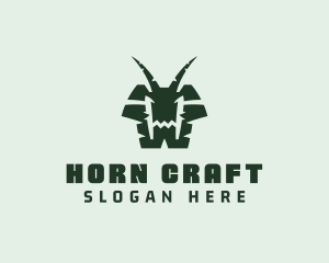 Horns Creature Letter H logo design