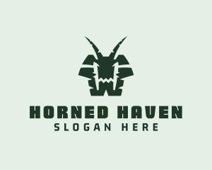 Horns Creature Letter H logo design