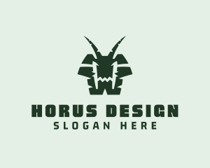 Horns Creature Letter H logo design