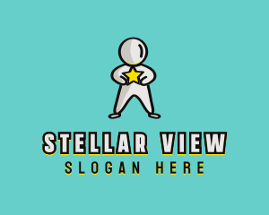 Stargazing - Star Human Person logo design