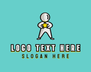 Stargazing - Star Human Person logo design