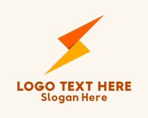 Orange - Lightning Paper Fold logo design