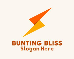 Bunting - Lightning Paper Fold logo design