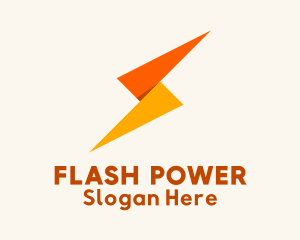 Lightning Paper Fold logo design