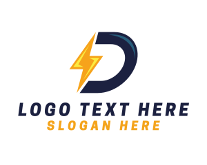 Letter - Lightning Bolt Letter D logo design