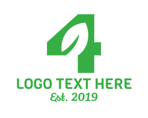 Green Leaf - Green Leaf Number 4 logo design