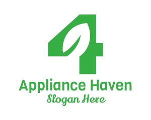 Green Leaf Number 4 Logo