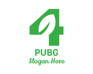 Green Leaf Number 4 Logo