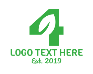 Green Hexagon - Green Leaf Number 4 logo design