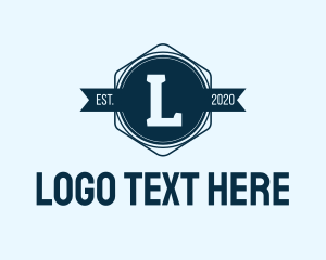 Retro - Blue Badge Lettermark logo design