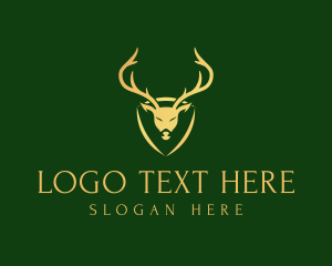 Nordic - Gold Deer Head logo design